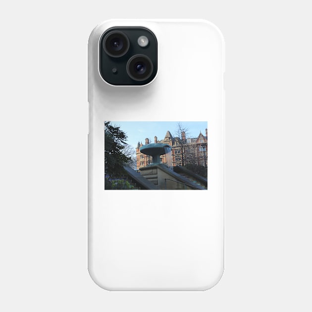 Sheffield High Street Peace Gardens Water Fountain Photograph Phone Case by mwcannon