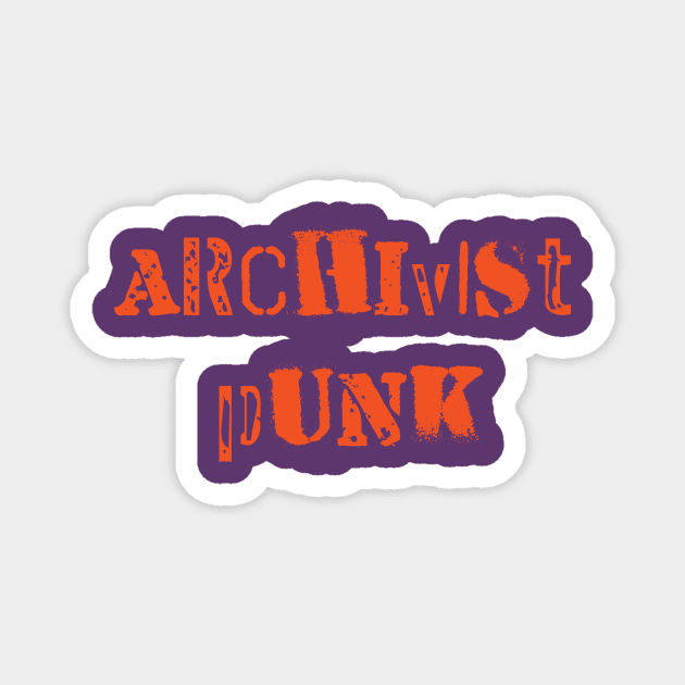 Archivist Punk Orange Magnet by wbhb