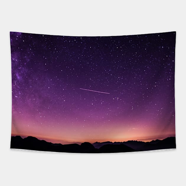 Purple Star Galaxy Tapestry by NewburyBoutique