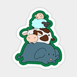 Elephant Cow Sheep Pig Stack Magnet