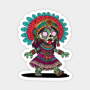 Cute Aztec Zombie Magnet
