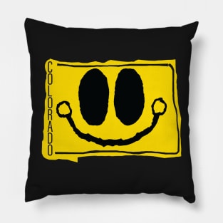 Colorado Happy Cartoon Map Face with smile Pillow