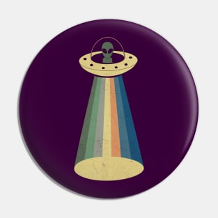 Vintage Alien UFO Abduction Retro Pin