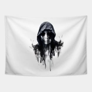 dead witch on white background, halloween design Tapestry