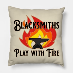 Blacksmiths Play with Fire and Anvil Pillow