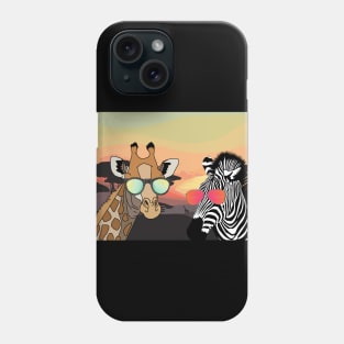 Cool zebra and giraffe Phone Case