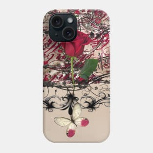 Vintage Rose and Butterfly Phone Case