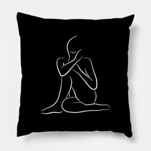 Female Body Art Drawing - Loyal Liliana Pillow