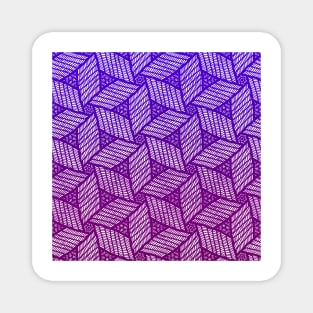 Japanese style wood carving pattern in purple Magnet