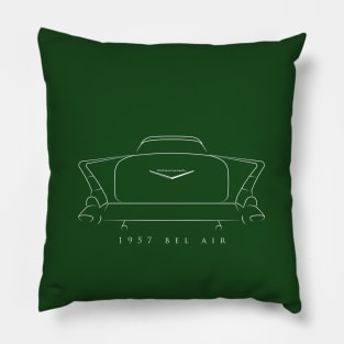 1957 Chevy Belair - rear stencil, white Pillow