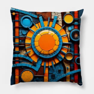 Abstract  in Teal and Orange Pillow