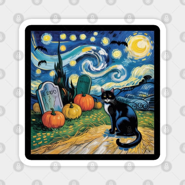 Halloween-Cat Magnet by Creatifly Graphic Tees