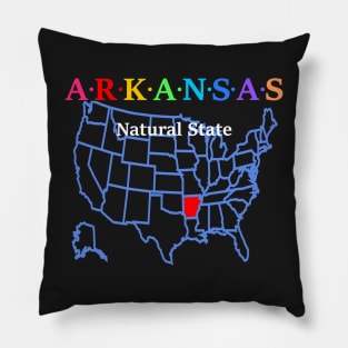 Arkansas, USA. Natural State (Map Version) Pillow
