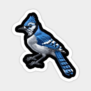 Blue Jay in Pixel Form Magnet