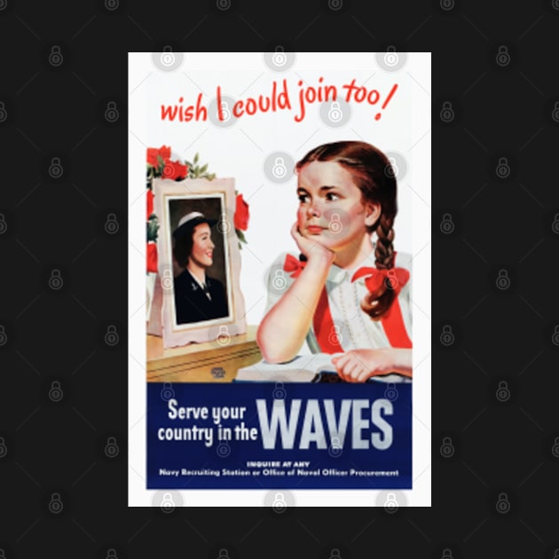 Vintage World War II Waves Recruitment Poster by vintageposterco