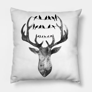 Deer with birds Pillow