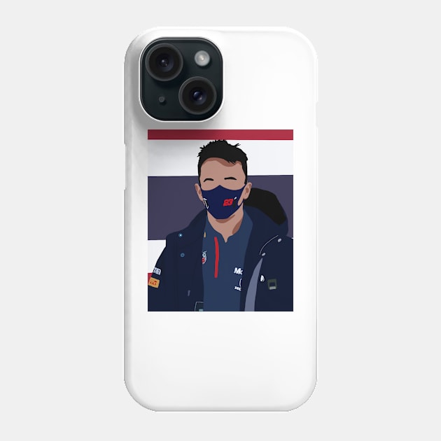 Alex Albon at the 2020 British Grand Prix in front of a Thai flag Phone Case by royaldutchness