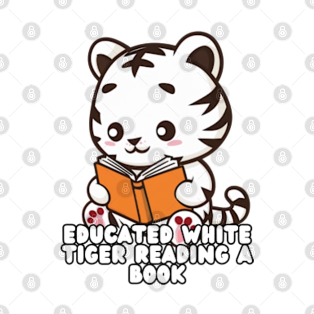 White Tiger Peacefully Reading a Book by Via Lactea Design