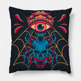 Skull Spider Creep Pillow