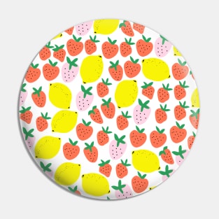 Cute Strawberry and Lemon Pattern Pin