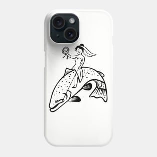 Bride Fisherman Riding Steelhead Trout Phone Case