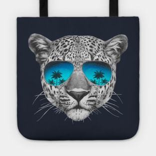 Leopard with sunglasses Tote