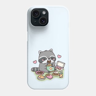 Cute Chubby Raccoon Loves Eating Junk Food Phone Case