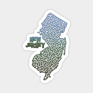 New Jersey State Outline Maze & Labyrinth Magnet