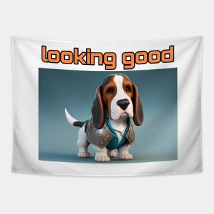 Basset Hound - Looking Good and dressed for success Tapestry