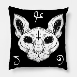 Cat From Hell Baphomet Satanism Demonic Sphynx Cat Pillow