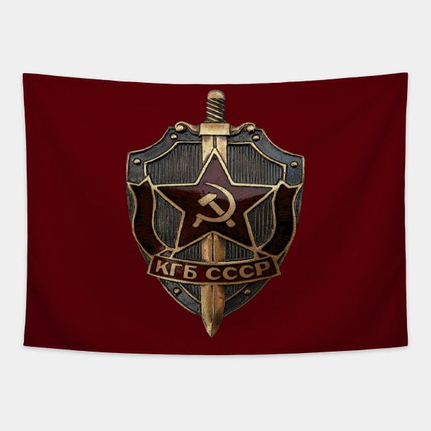 Soviet KGB Badge Transparent Background Tapestry by Hellacious Designs