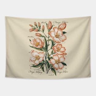 Vintage Orange Blossom Botanical Tapestry