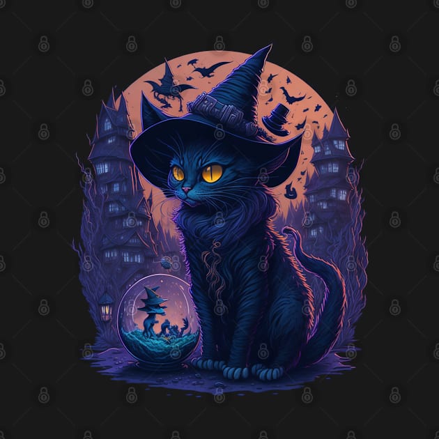 scary little witch cat by Aestheticlanart