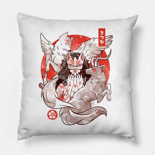 The Fox Yokai - Otaku Japan Animal Art Gift Pillow by eduely