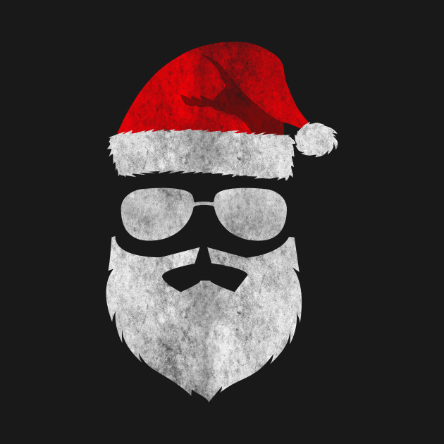 Disover Santa Claus Sunglasses with Beard Christmas (White Vintage) - Santa Claus Christmas - T-Shirt