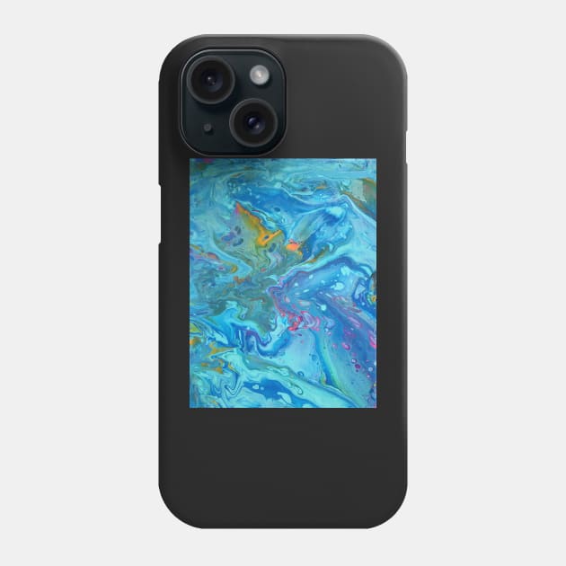 Tropical Swirl Acrylic Pour Painting Phone Case by dnacademic