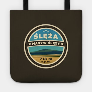 Ślęża mountain peak in Poland - outdoor badge Tote