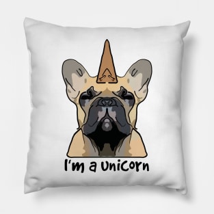 Funny Frenchie Unicorn Pillow