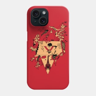 Red and Cream Seven Cats In Paris Phone Case