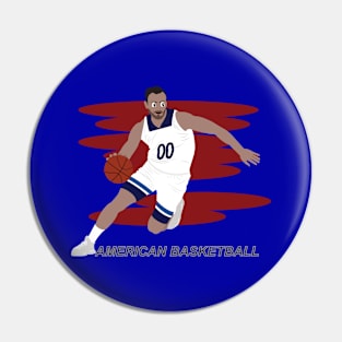 Cartoon of a basketball player Pin