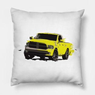 Dodge Ram yellow pickup truck Pillow