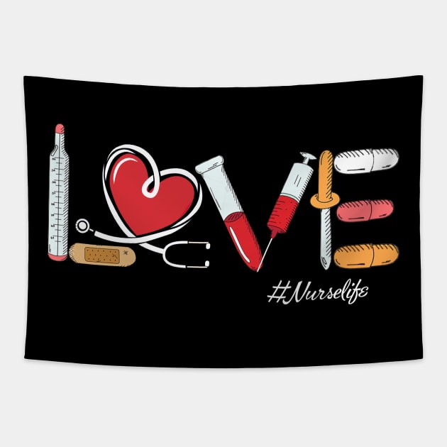 Love nurse heartbeat nurse life nursing shirt Tapestry by neonatalnurse