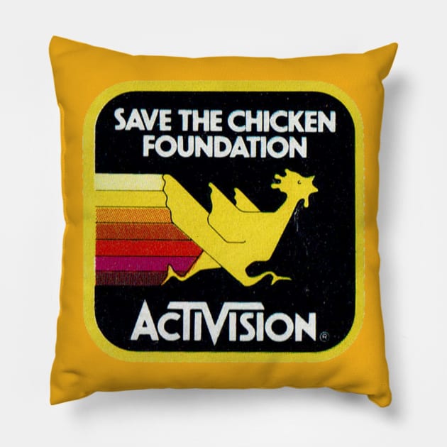 Save the Chicken Foundation Pillow by toydejour
