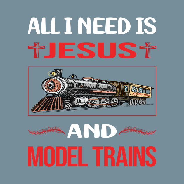 Discover Funny Jesus Model Train Trains Railroad Railway - Model Train - T-Shirt