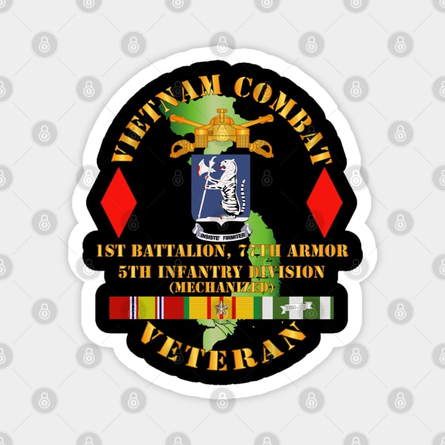 Vietnam Combat Vet - 1st Bn 77th Armor - 5th Inf Div SSI Magnet by twix123844