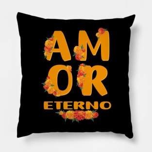 Amor eterno mexican day of the dead decoration eternal love cempasúchitl mexican flowers marigold Pillow