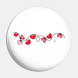 Hearts Valentine's Day doodle hearts border design Pin