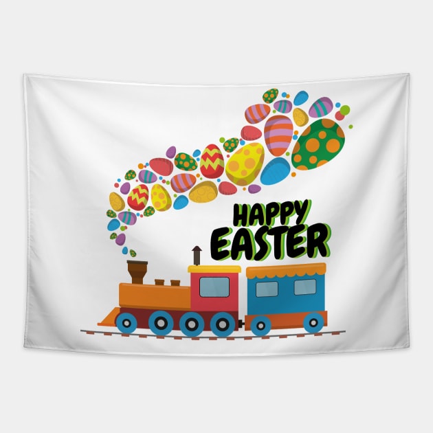 Train Easter Eggs For Boys Tapestry by macshoptee