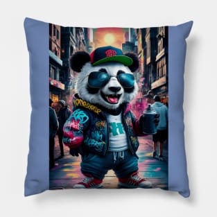 Cool panda colorful graffiti style Pillow