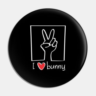 peace and love bunny Pin